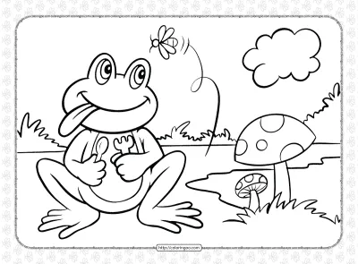 Funny Frog Animal Coloring Page