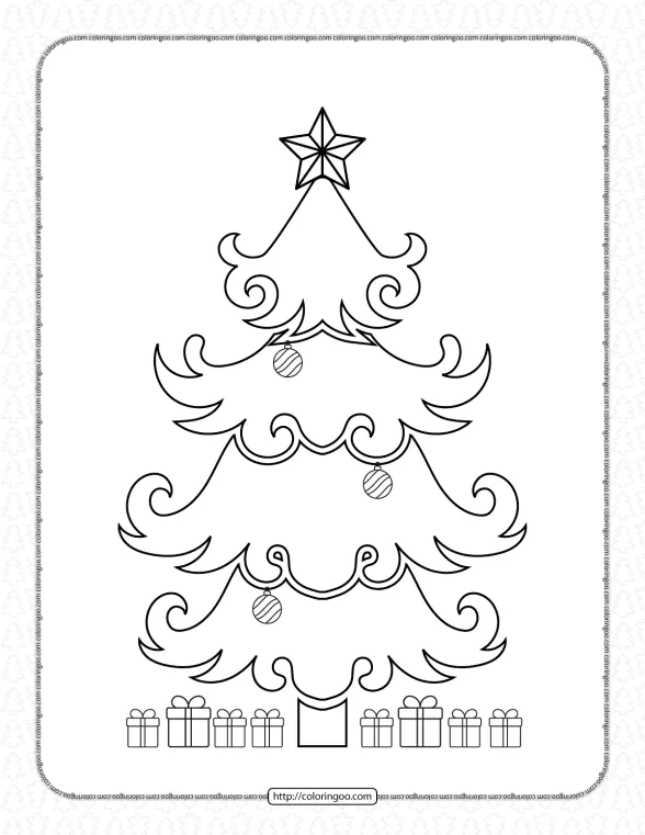 Gifts Under The Christmas Tree Coloring Page 1 gifts under the christmas tree coloring page