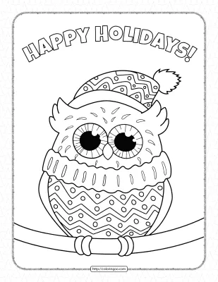 Happy Holidays Christmas Coloring Pages