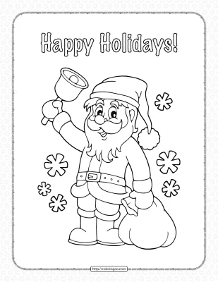 Happy Holidays Coloring Pages for Kids