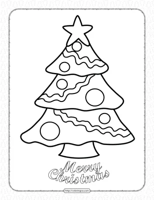 Merry Christmas Tree Coloring Page