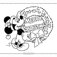 Mickey Mouse Merry Christmas Wreath Coloring Page 107 mickey mouse merry christmas wreath coloring page
