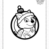 Paw Patrol Everest Christmas Ornaments Coloring Page 91 paw patrol everest christmas ornaments coloring page