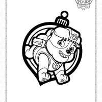 Paw Patrol Rubble Christmas Ornaments Coloring Page 92 paw patrol rubble christmas ornaments coloring page