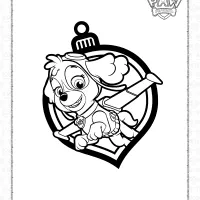 Paw Patrol Skye Christmas Ornaments Coloring Page 95 paw patrol skye christmas ornaments coloring page