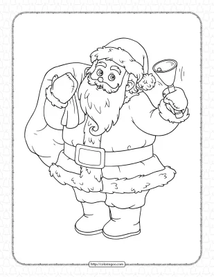 Santa Claus Ringing Bell Coloring Pages