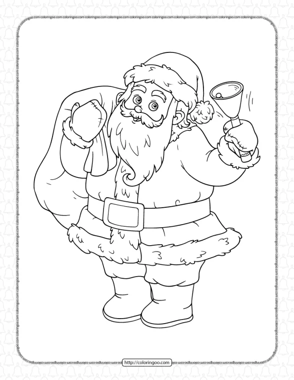Santa Claus Ringing Bell Coloring Pages 1 santa claus ringing bell coloring pages