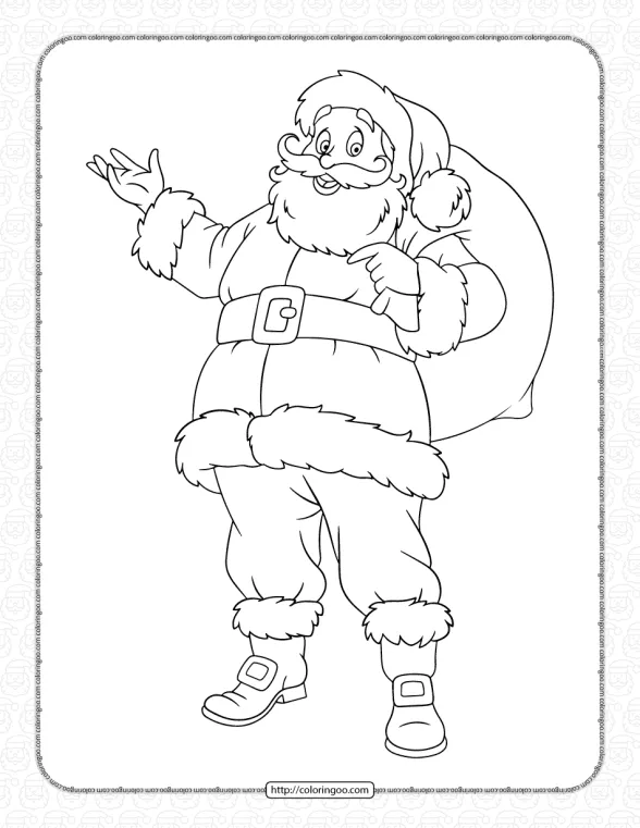 Santa Claus with a Sack on His Back Coloring Page 1 santa claus with a sack on his back coloring page