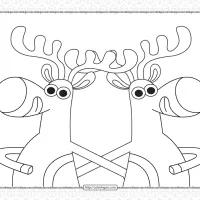 Santa Reindeers Christmas Coloring Page 132 santa reindeers christmas coloring page