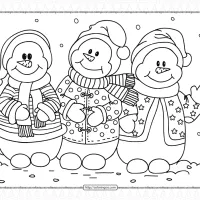 Snowman with Jackets Christmas Coloring Page 47 snowman with jackets christmas coloring page