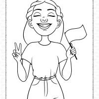 victorious girl coloring page