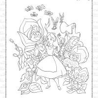 alice in the enchanted garden coloring page