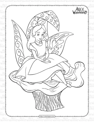 Alice in Wonderland Coloring Page