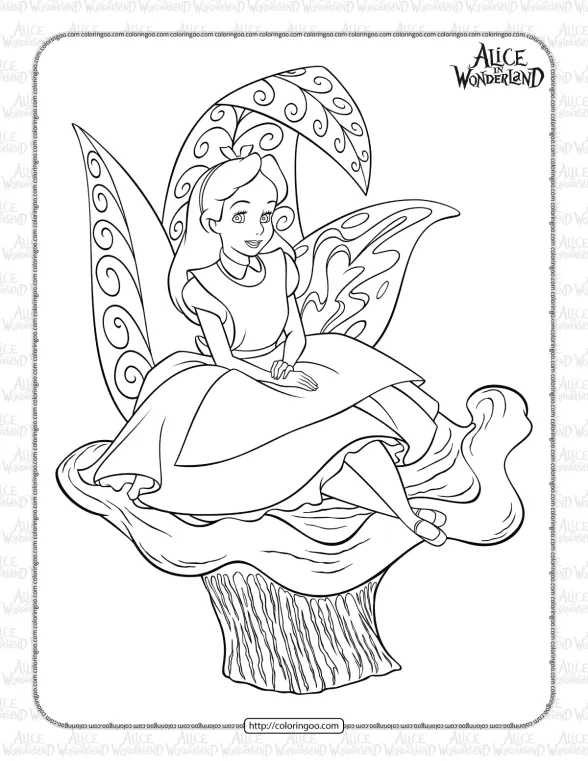 Alice in Wonderland Coloring Page 1 alice in wonderland coloring pages