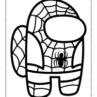 among us spiderman coloring page