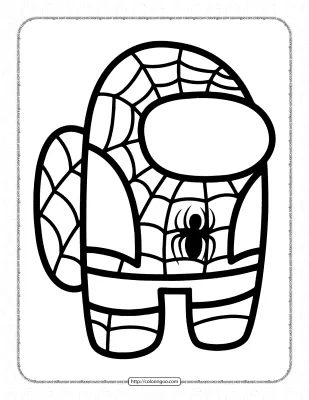 Among Us Spiderman Coloring Page