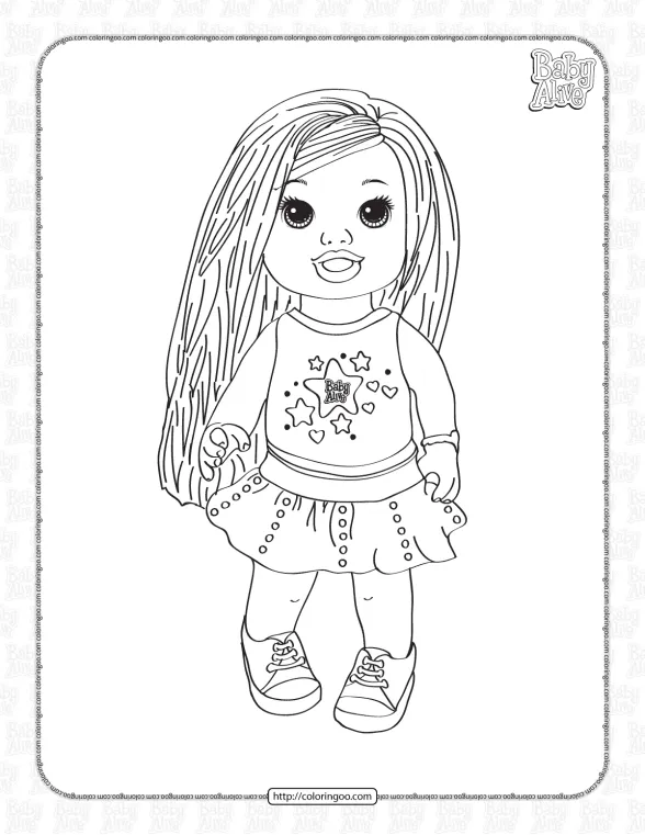 Baby Alive Dolls Style Christina Coloring Page 1 baby alive dolls style christina coloring page