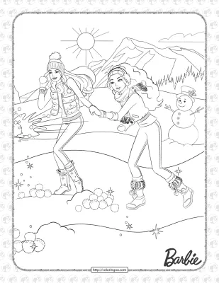 Barbie and Her Friend Are Playing Snowballs