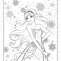 barbie shining at the new year coloring page