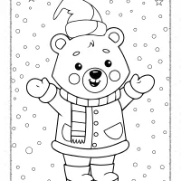 Bear in the Snow Coloring Page 44 bear in the snow coloring page