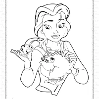 Belle with Chip and Mrs Potts Coloring Page 22 belle with chip and mrs potts coloring page