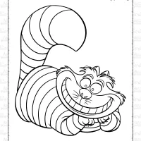 cheshire cat from alice in wonderland coloring page