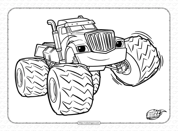 Crusher Blaze and the Monster Machines Coloring 1 crusher blaze and the monster machines coloring