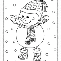 Cute Snowman in Suit Coloring Page 45 cute snowman in suit coloring page