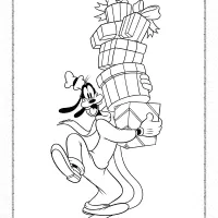 Disney Goofy Carrying Gifts Coloring Page 100 disney goofy carrying gifts coloring page