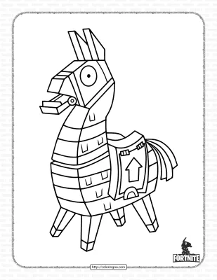 Fortnite Supply Llama Skin Coloring Page