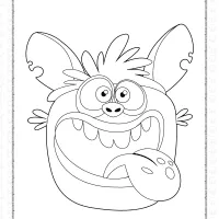 free monster face coloring page for kids