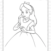 free printable alice in wonderland coloring pages