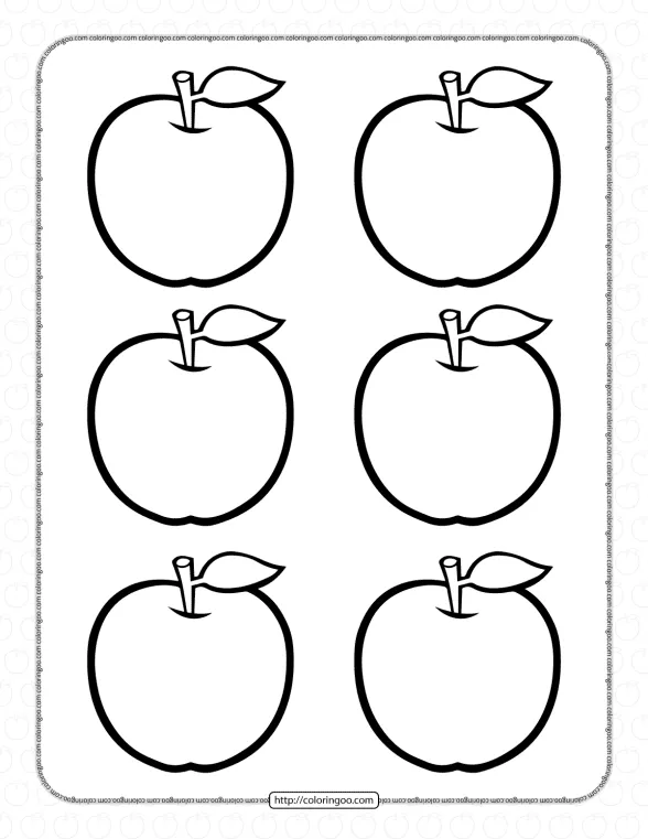 Free Printable Six Apples Coloring Pages 1 free printable six apples coloring pages
