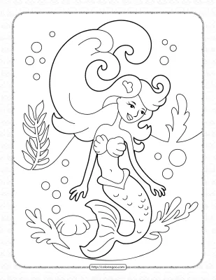 Little Mermaid Coloring Page for Girls