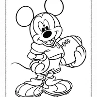 mickey mouse american football player coloring page