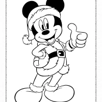 mickey mouse santa costume coloring page