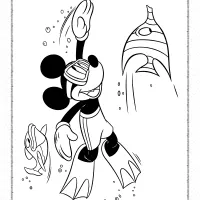 mickey mouse swimming coloring page