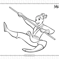 Mulan is Ready to Fight Coloring Page 16 mulan is ready to fight coloring page