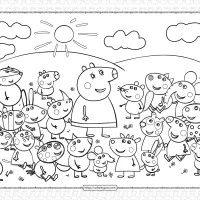 peppa pig and friends coloring pages