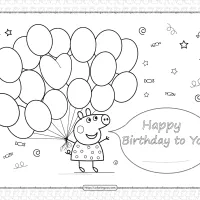 peppa pig happy birthday coloring pages