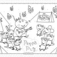 peppa pig school trip coloring page
