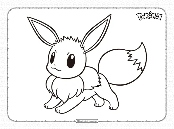 Pokemon Eevee Coloring Pages for Kids 1 pokemon eevee coloring pages for kids