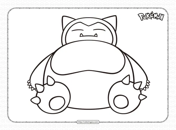 Pokemon Snorlax Coloring Pages 1 pokemon snorlax coloring pages