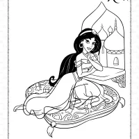 Princess Jasmine at the Window Coloring Page 27 princess jasmine at the window coloring page