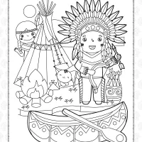 printable native americans coloring pages