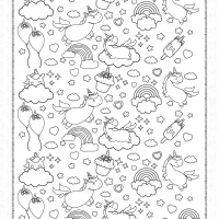 Printable Unicorn Doodle Coloring Page 25 printable unicorn doodle coloring page