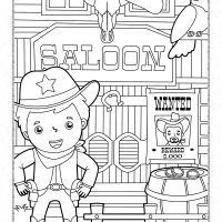 printable wild west coloring page for kids