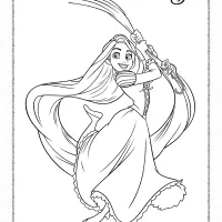 Rapunzel Comes Down on Her Hair Coloring Page 21 rapunzel comes down on her hair coloring page