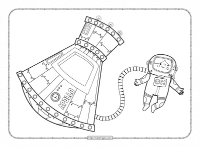 Space Astronaut Coloring Page for Kids