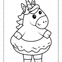 unicorn in the donut coloring page